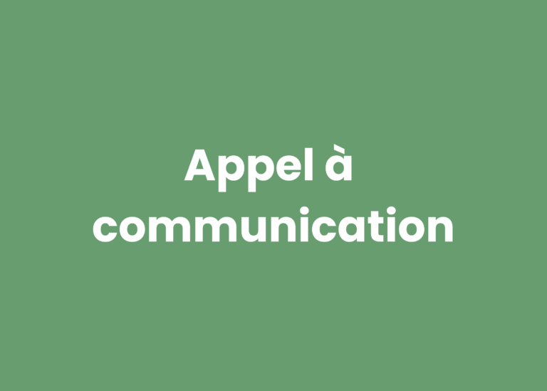 Appel à communication preview