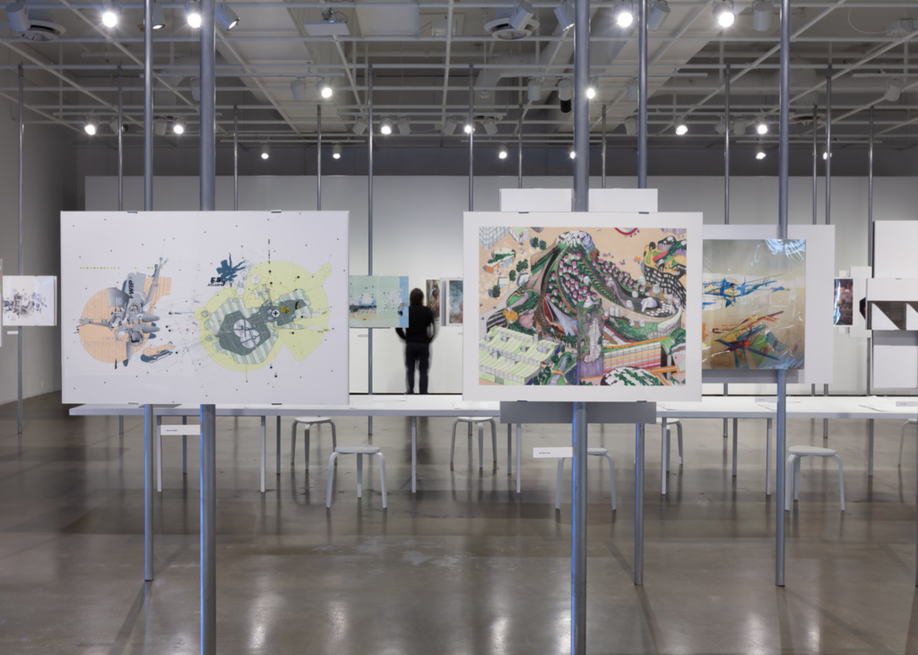 Exposition au Centre de design Activité : Exposition Titre : AUTOUR DU DESSIN | DRAWING CONVERSATIONS Sous-titre : Pratiques de la représentation, pratiques de conversations | On Representation and its Investigation